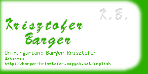 krisztofer barger business card